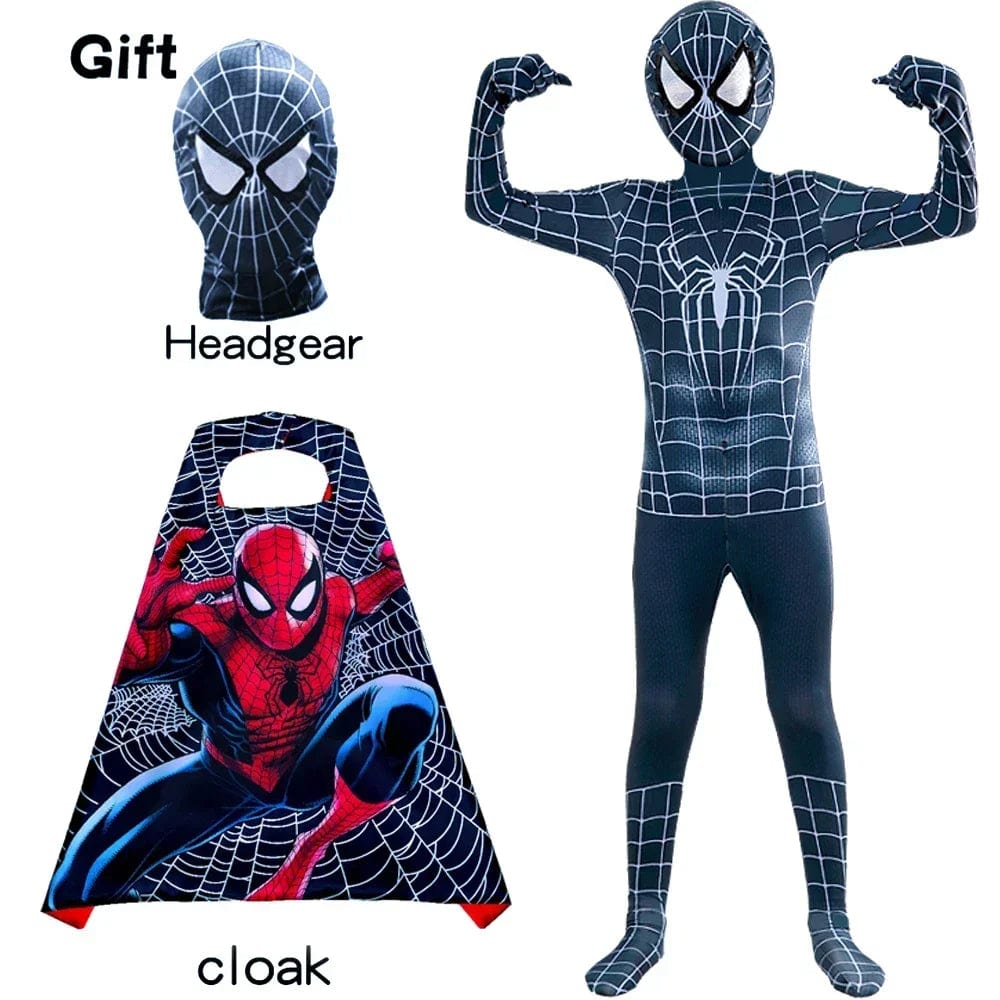 Spiderman Costume Kids Spiderman Superhero with Cloak