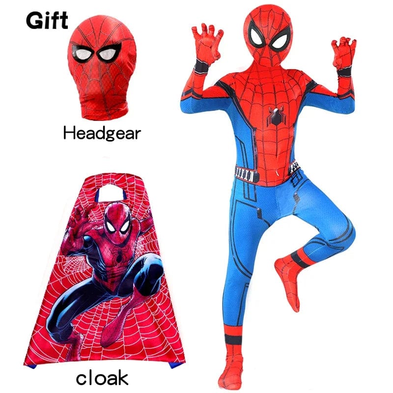 Spiderman Costume Kids Spiderman Superhero with Cloak