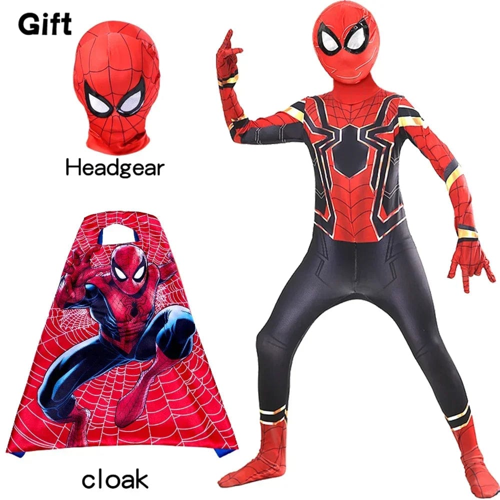 Spiderman Costume Kids Spiderman Superhero with Cloak