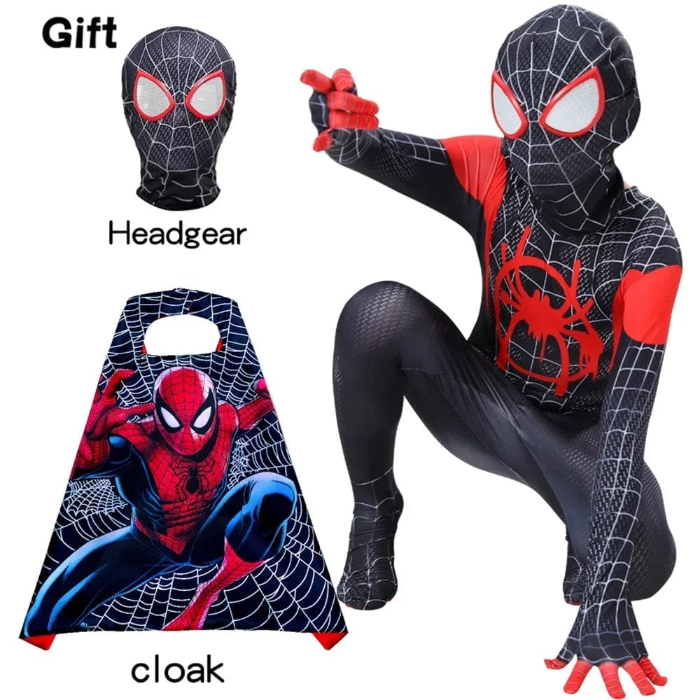 Spiderman Costume Kids Spiderman Superhero with Cloak