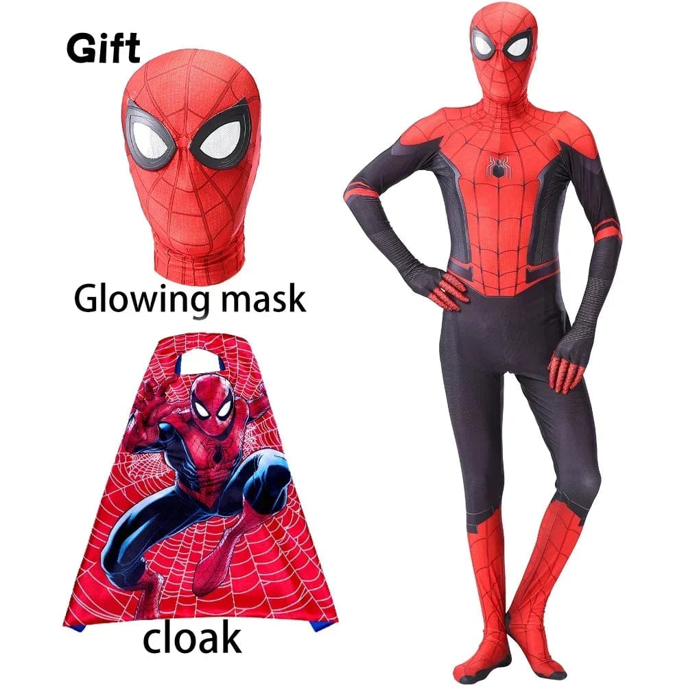 Spiderman Costume Kids Spiderman Superhero with Cloak