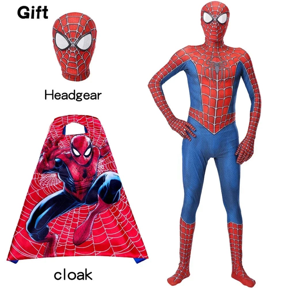 Spiderman Costume Kids Spiderman Superhero with Cloak