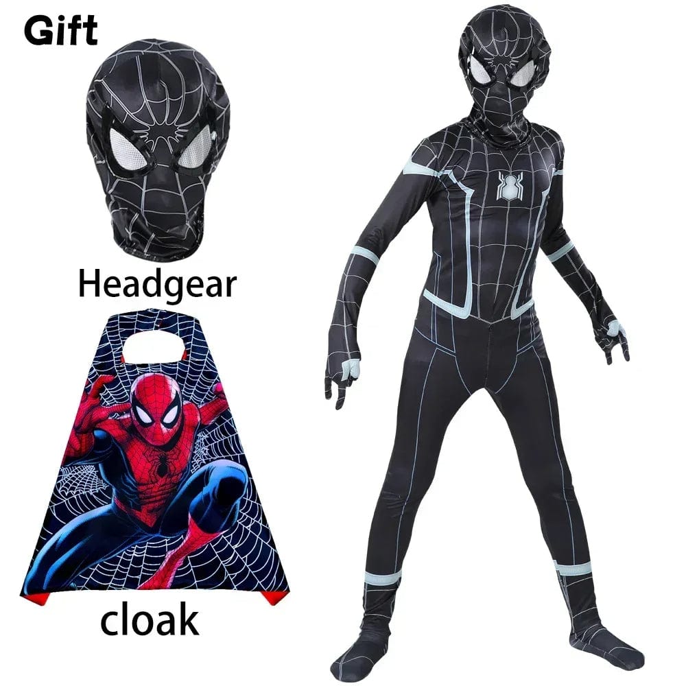 Spiderman Costume Kids Spiderman Superhero with Cloak