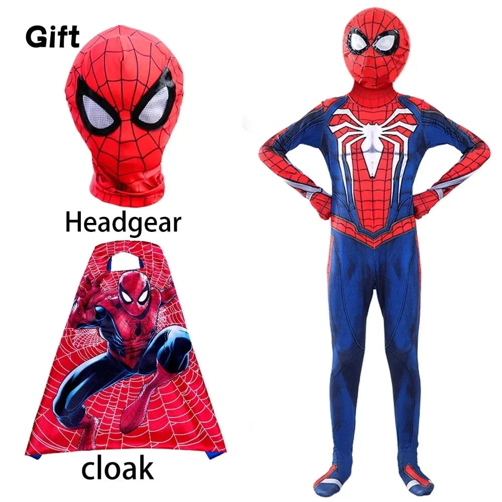 Spiderman Costume Kids Spiderman Superhero with Cloak